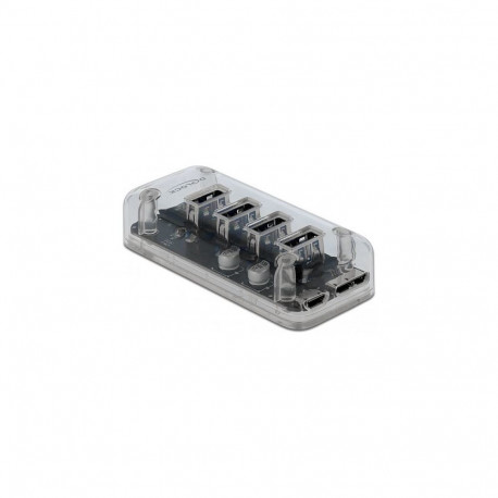 väline USB-jaotur 5 Gbps 4 pordiga, läbipaistev