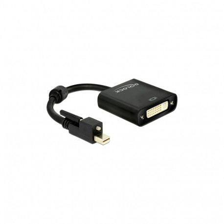 Adapter mini DisplayPort 1.2 pistik kruviga > DVI-pesa, 4K aktiivne, must