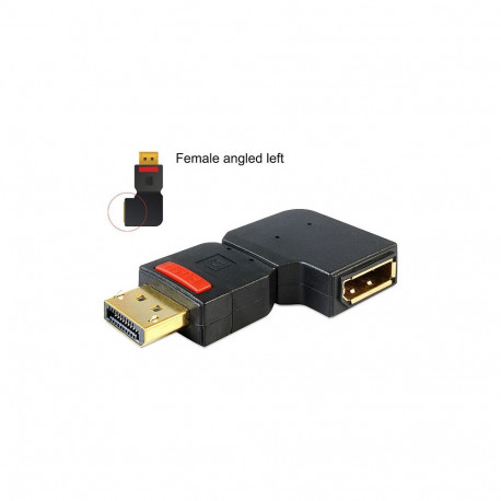 "Adapter DisplayPort Stecker > DisplayPort Buchse gewinkelt links"