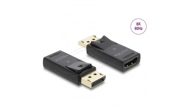 Delock aktiivne DisplayPort 1.4 - HDMI adapter 8K HDR-funktsiooniga