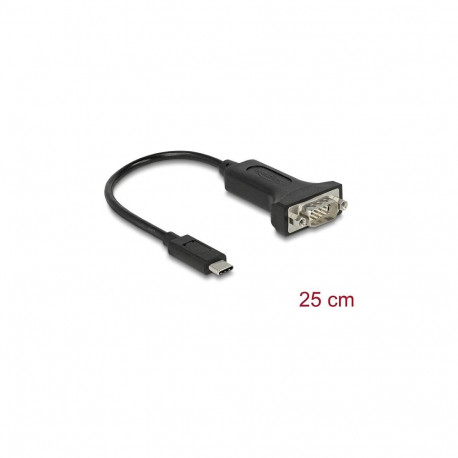 "Delock Adapter USB Type-C™ zu 1 x Seriell RS-232 D-Sub 9 Pin Stecker mit Muttern 25 cm"
