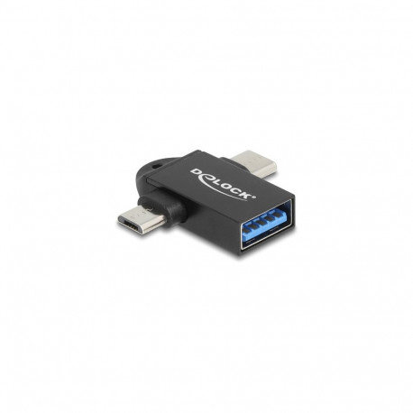"Adapter USB 10 Gbps 2 in 1 USB-A Buchse zu USB Type-C™ Stecker + USB Micro-B Stecker OTG"