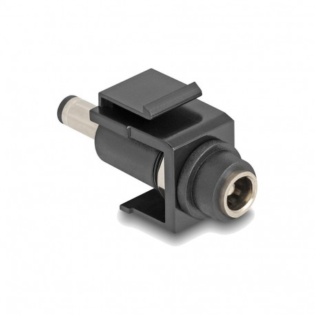Delock Keystone-moodul DC 5,5 x 2,5 mm pesa - DC 5,5 x 2,5 mm pistik, must