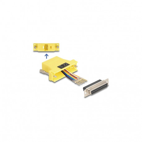 "Delock D-Sub 25 Pin Buchse zu RJ45 Buchse Montagesatz gelb"