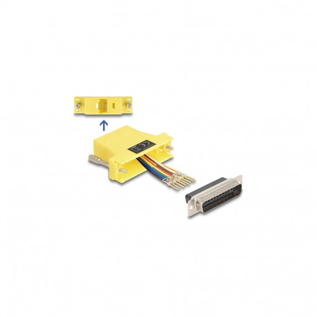 D-Sub 25-pin pistiku ja RJ45-pesa paigalduskomplekt, kollane