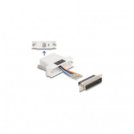 "D-Sub 25 Pin Stecker zu RJ12 Buchse Montagesatz weiß"