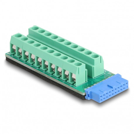 USB päisepesa-klemmliistu adapter, 20-kontaktiline