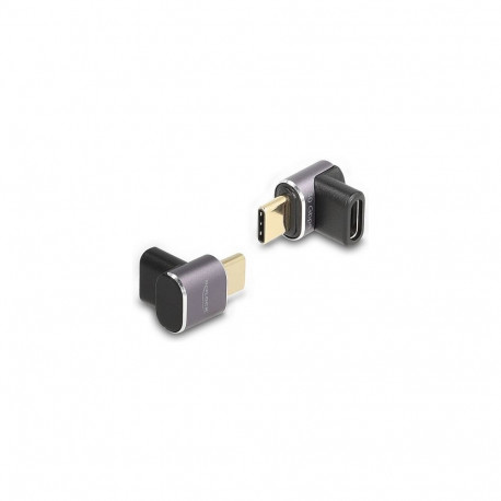 USB-adapter 40Gbps USB Type-C™ PD 3.0 100W pistikust pesasse, nurga all, 8K 60Hz, metallist, kompakt