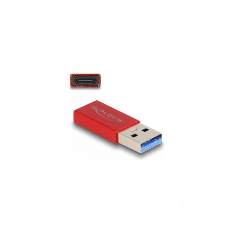 "Delock USB 10 Gbps Adapter USB Typ-A Stecker zu USB Type-C™ Buchse aktiv rot"