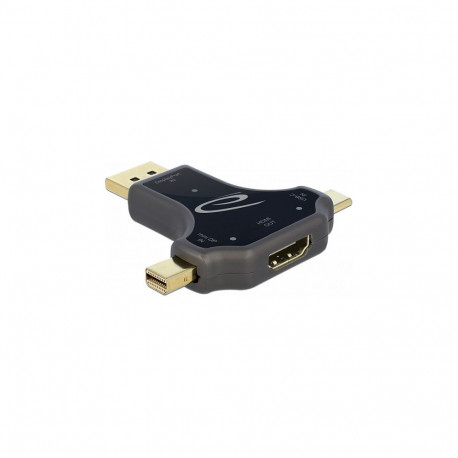 Delock 3-ühes monitoriadapter USB-C / DisplayPort / mini DisplayPort sisendiga HDMI väljundisse 4K 6