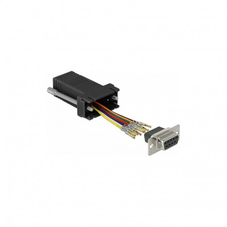 Delock D-Sub 9 Pin pesa ja RJ45 pesa paigalduskomplekt, must