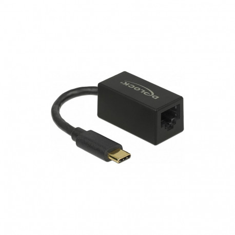 "Delock USB Type-C™ Netzwerk Adapter Gigabit LAN 1 x RJ45 kompakt schwarz ASIX"