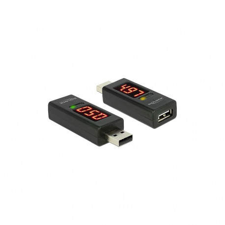 "Delock Adapter USB 2.0 A Stecker > A Buchse mit LED Anzeige für Volt und Ampere"