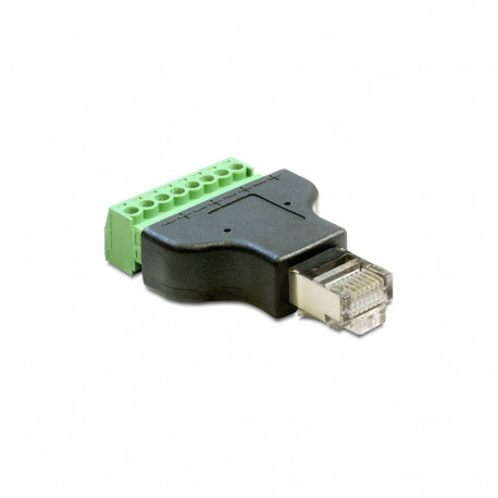 "Delock Adapter RJ45 Stecker > Terminalblock 8 Pin 2-teilig 3,5 mm"