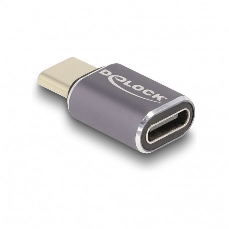 "Delock USB Adapter 40 Gbps USB Type-C™ PD 3.0 100 W Stecker zu Buchse Portschoner 8K 60 Hz Metall"