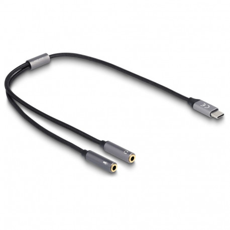 Peakomplektiadapter USB Type-C™ pistiku, DAC 24 Bit / 96 kHz Hi-Res ja 2 x 3,5 mm 3 Pin helipesaga