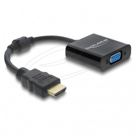 Delock HDMI pistik - VGA pesa adapter, must