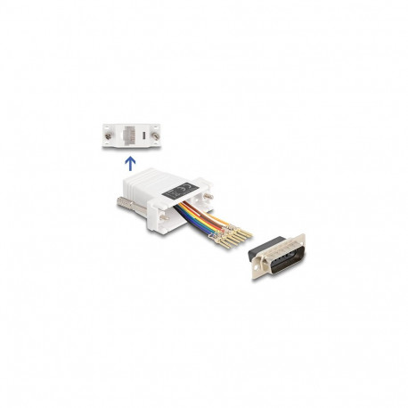 "Delock D-Sub 15 Pin Stecker zu RJ45 Buchse Montagesatz weiß"