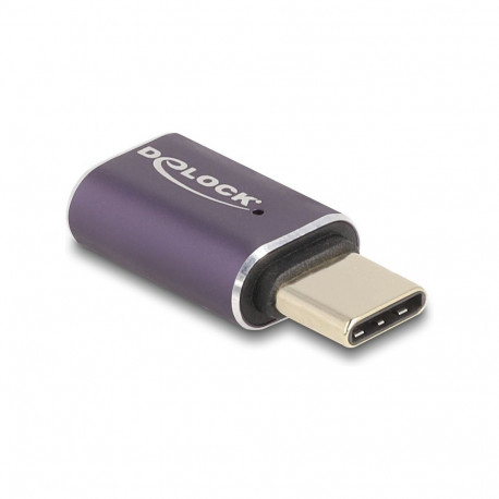 "Delock USB Adapter 40 Gbps USB Type-C™ PD 3.1 240 W Stecker zu Buchse Portschoner 8K 60 Hz Metall"