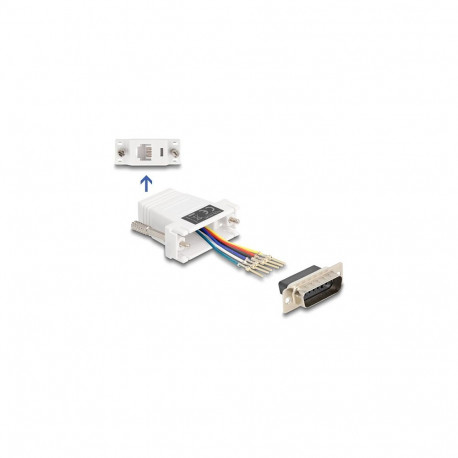 "D-Sub 15 Pin Stecker zu RJ12 Buchse Montagesatz weiß"