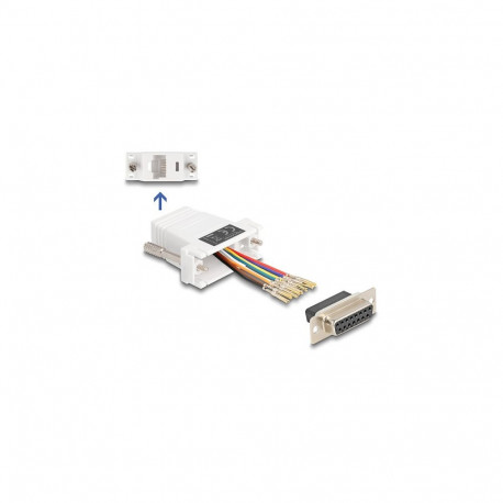 "D-Sub 15 Pin Buchse zu RJ45 Buchse Montagesatz weiß"
