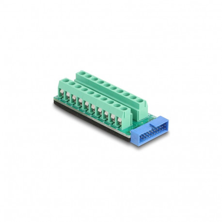 USB-päisepistiku ja klemmliistu adapter, 20 kontaktiga