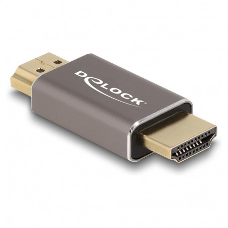 "Delock HDMI Adapter Stecker zu Stecker 8K 60 Hz grau Metall"