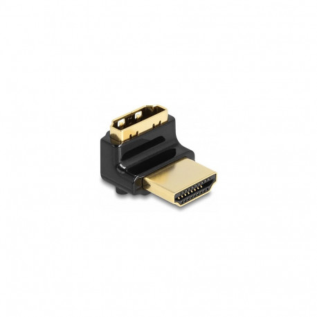 "Delock HDMI Adapter Stecker zu Buchse 90° oben gewinkelt 8K 60 Hz Metall"