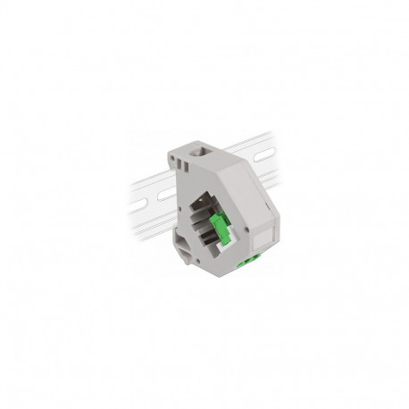 "Hutschienenadapter mit Keystone LC Duplex Buchse zu LC Duplex Buchse grün"