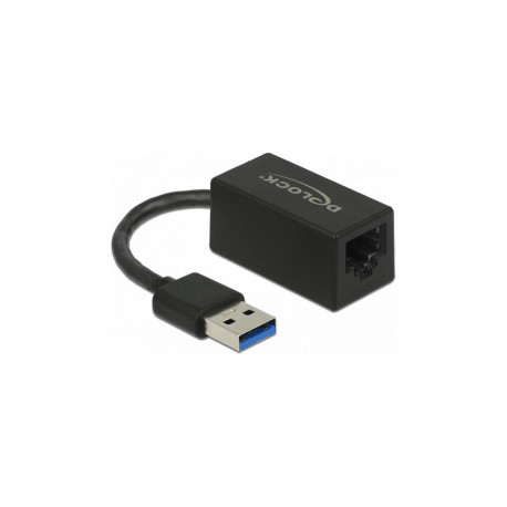 Delock USB Typ-A võrguadapter Gigabit LAN 1 x RJ45 kompaktne must ASIX