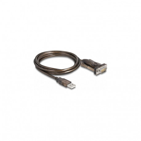 "Delock Adapter USB 2.0 Typ-A zu 1 x Seriell RS-232 D-Sub 9 Pin Stecker mit Schrauben 1,5 m"