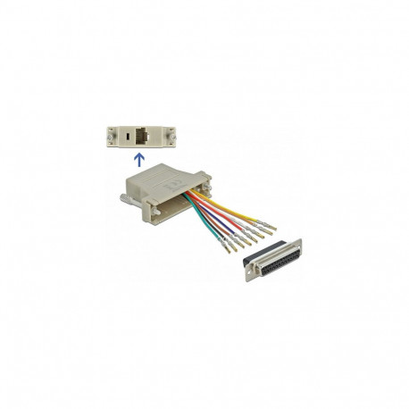 "Delock D-Sub 25 Pin Buchse zu RJ45 Buchse Montagesatz grau"