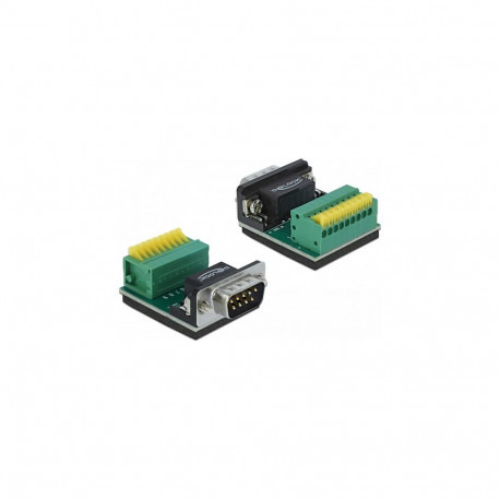 Adapter D-Sub 9-kontaktilisest pistikust 9-kontaktilisele surunupuga klemmliistule
