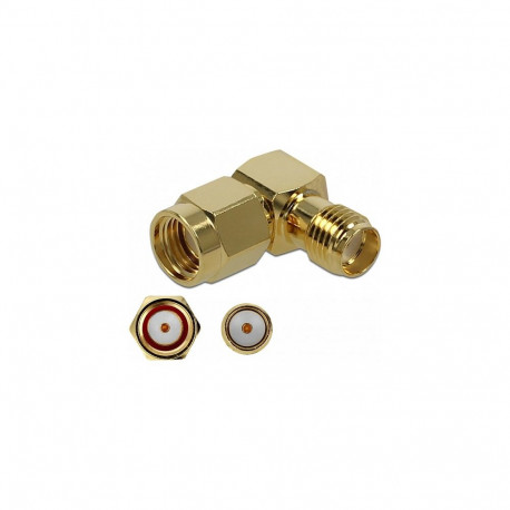 "Adapter RP-SMA Stecker zu SMA Buchse 90° 10 GHz"
