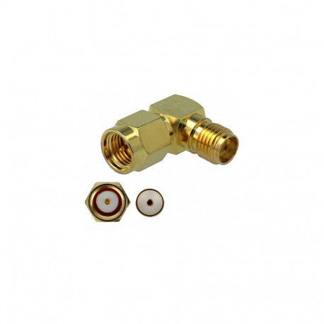 Adapter SMA-pistiku ja SMA-pesa 90° 3GHz