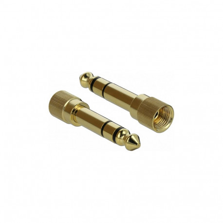 "Delock Adapter 6,35 mm Klinkenstecker zu 3,5 mm Klinkenbuchse 3 Pin Metall verschraubbar 2 Stück"