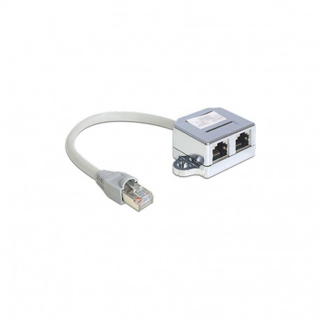 Delock RJ45 pordijagaja 1 x RJ45 pistik > 2 x RJ45 pesa (1 x Ethernet, 1 x ISDN)