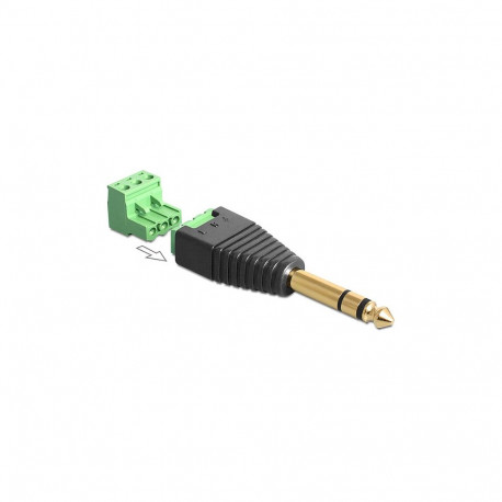 Delock 6,35 mm pistik > terminalplokk 3 pin adapter, 2-osaline