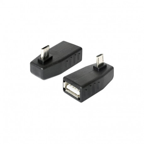 "Adapter USB micro-B Stecker > USB 2.0-A Buchse OTG 270° gewinkelt"