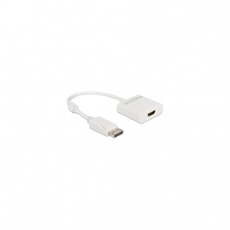 "Delock Adapter DisplayPort 1.2 Stecker zu HDMI Buchse 4K Aktiv weiß"