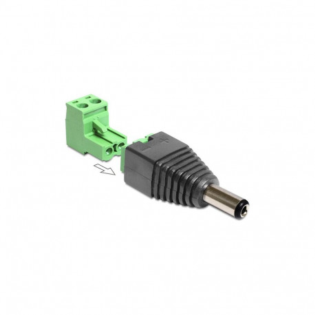 Adapter DC 5,5 x 2,1 mm pistik > 2-kontaktiline klemmliist, 2-osaline