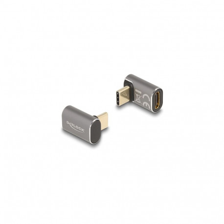 "USB Adapter 40 Gbps USB Type-C™ PD 3.0 100 W Stecker zu Buchse gewinkelt 8K 60 Hz Metall"