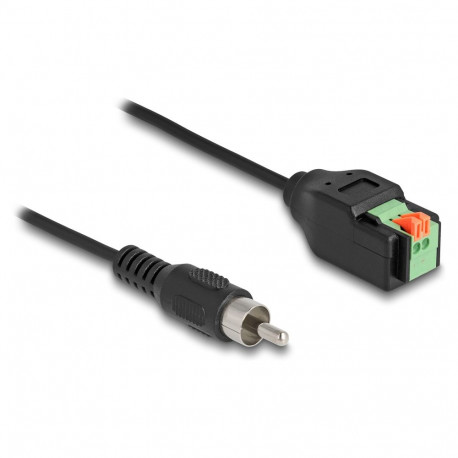 "Kabel Cinch Stecker zu Terminalblock Adapter mit Drucktaster 15 cm"