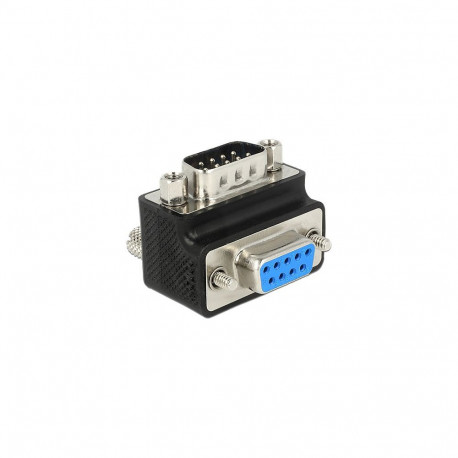 D-Sub 9-pin pistik > pesa, 90° nurga all, vahetatava mutri ja kruviga