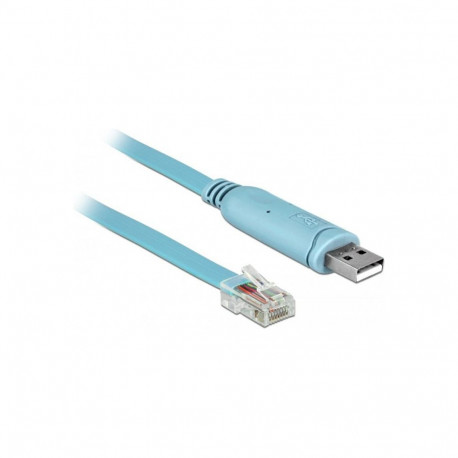 "Adapter USB 2.0 Typ-A Stecker > 1 x Seriell RS-232 RJ45 Stecker 2,0 m blau"