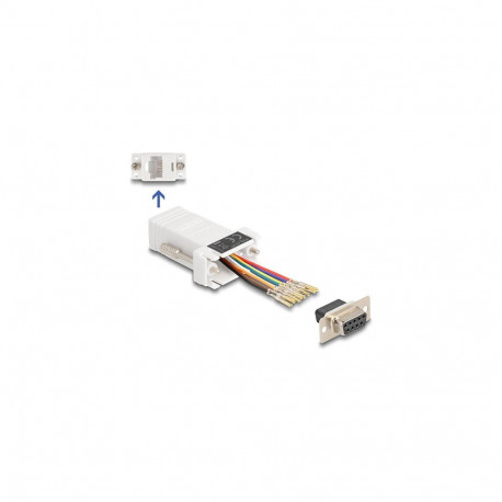 "D-Sub 9 Pin Buchse zu RJ45 Buchse Montagesatz weiß"
