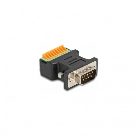 "D-Sub 9 Stecker zu Terminalblock Adapter mit Drucktaster"