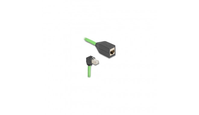 "Delock RJ45 Netzwerk Verlängerungskabel Cat.6A Stecker unten gewinkelt zu Buchse SF/UTP schleppkett