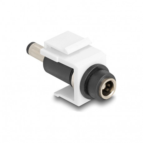 "Keystone Modul DC 5,5 x 2,5 mm Buchse zu DC 5,5 x 2,5 mm Stecker weiß"