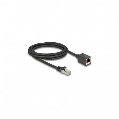 "Delock Netzwerk Verlängerungskabel RJ45 Stecker zu RJ45 Buchse Cat.6A S/FTP 2 m schwarz"